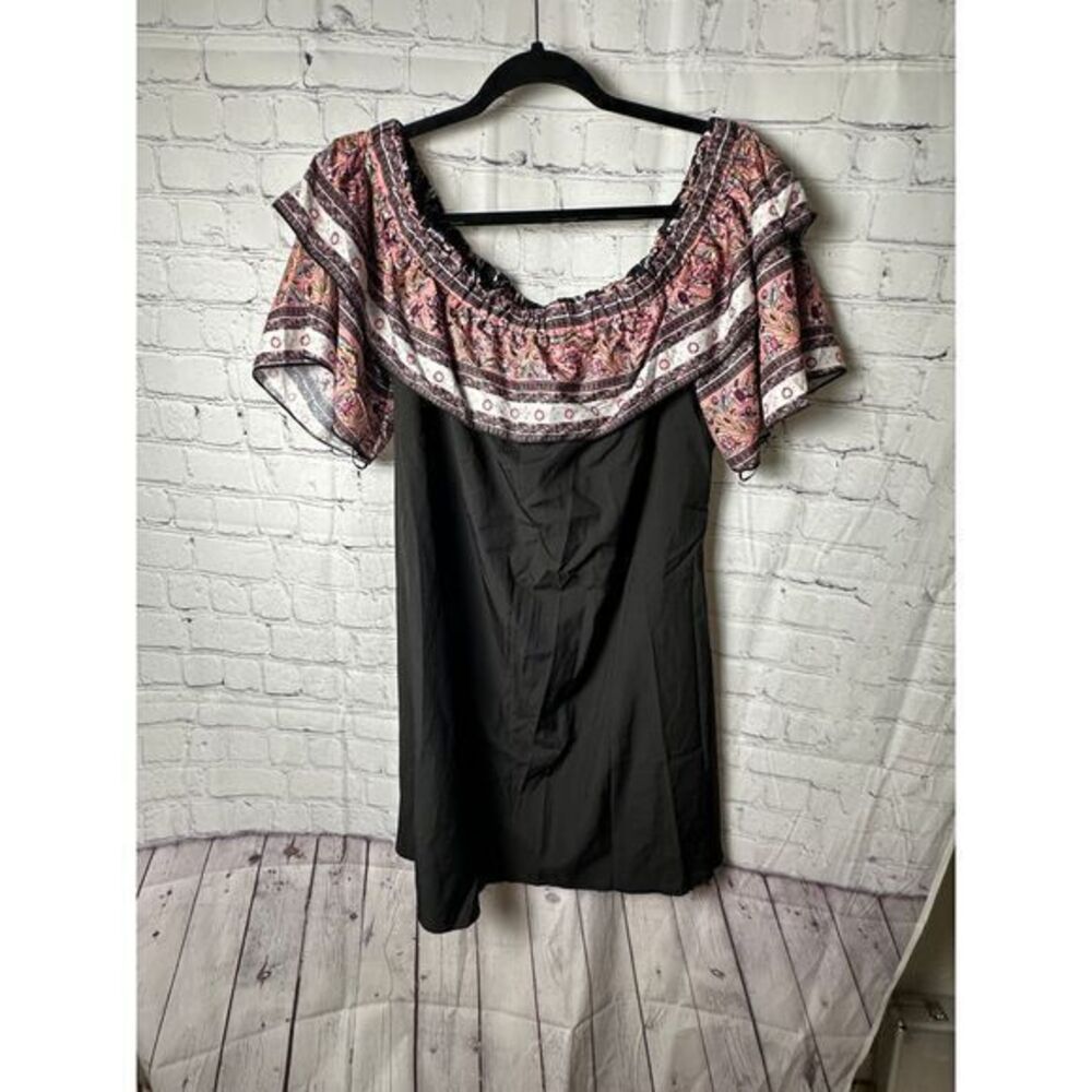 SHEIN LADIES MINI‎ RUFFLE SHOULDER DRESS (3X). WORN ONCE